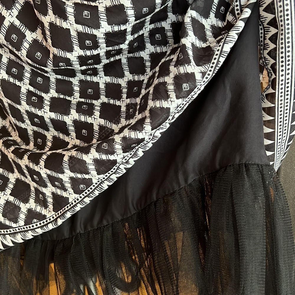 BCBG Max Azria Silk & Tulle Hem Baby Doll Dress - Picture 7 of 7